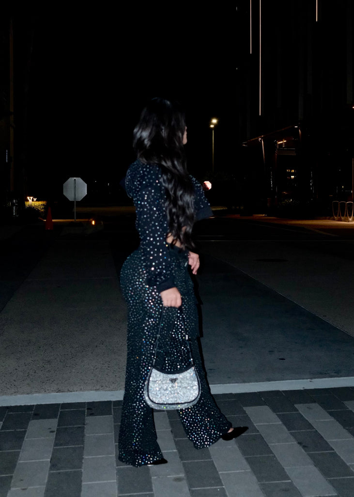 Lux Rhinestones Black Bottom