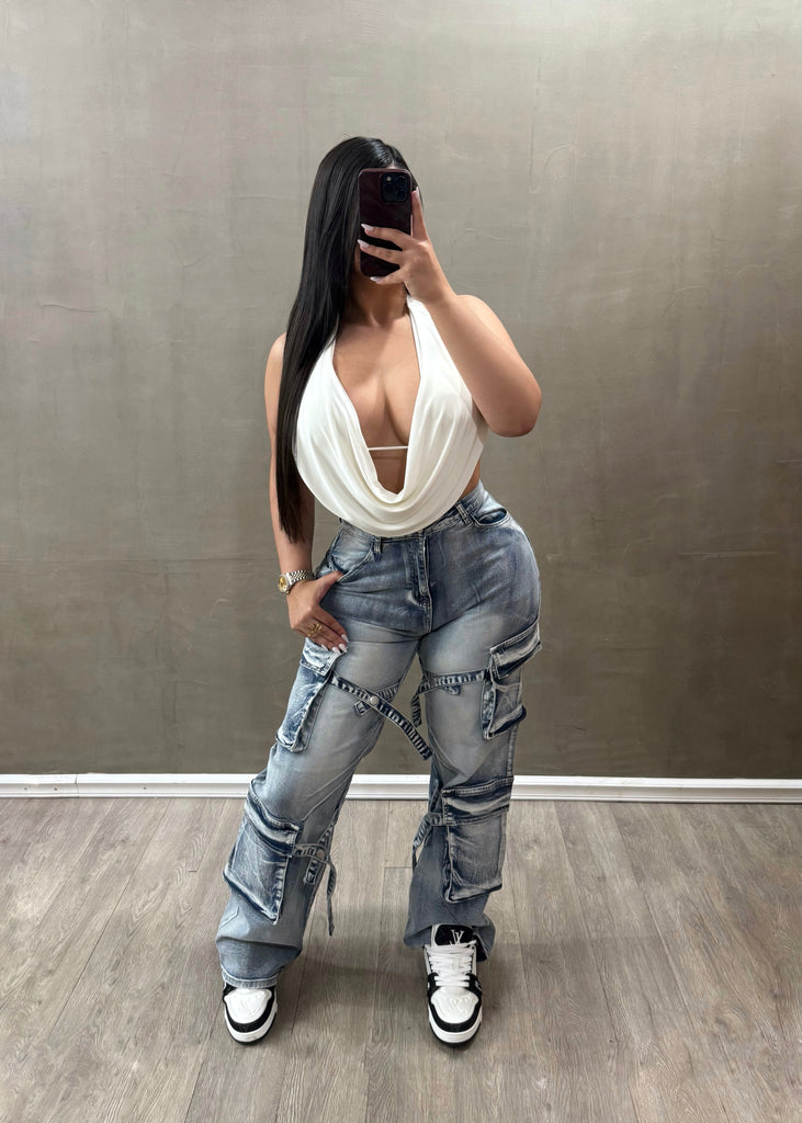 Jean Light Blue Cargo
