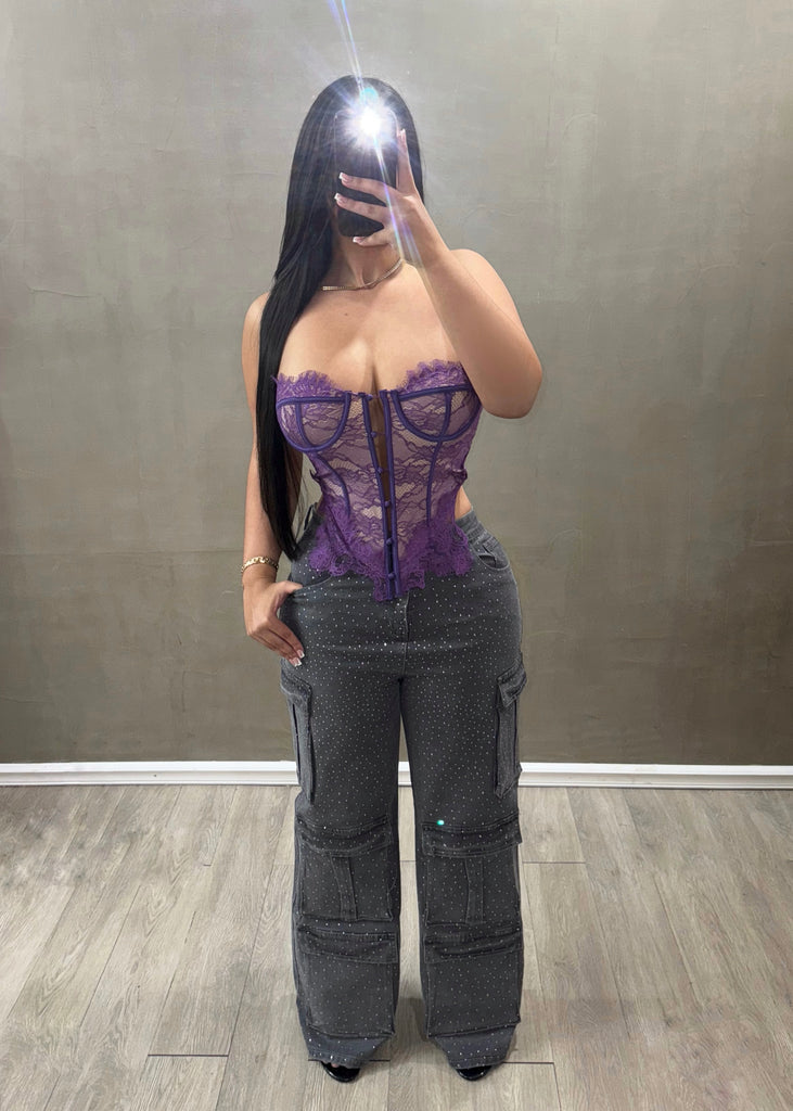 Rhinestone Gray Bottom