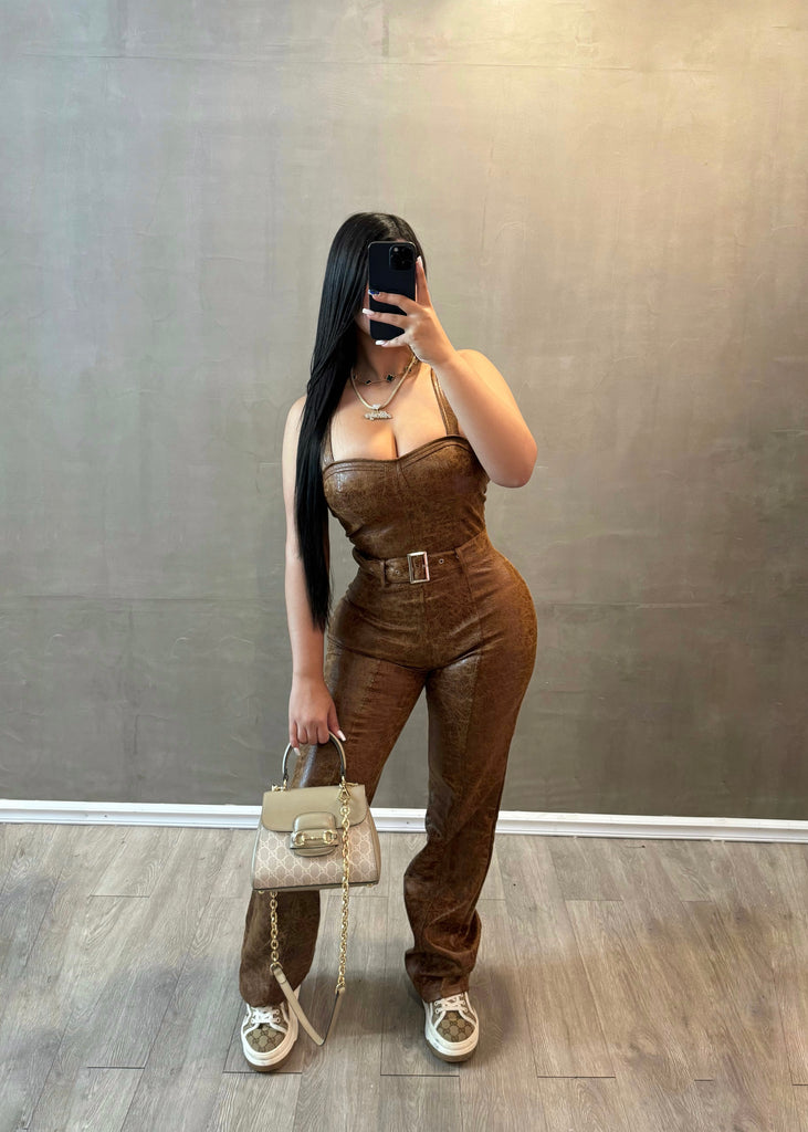 Night Out Brown Jumpsuit