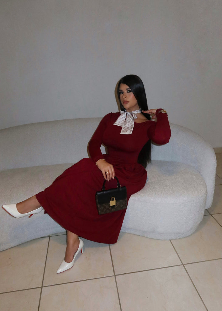 Holiday Burgundy Dress