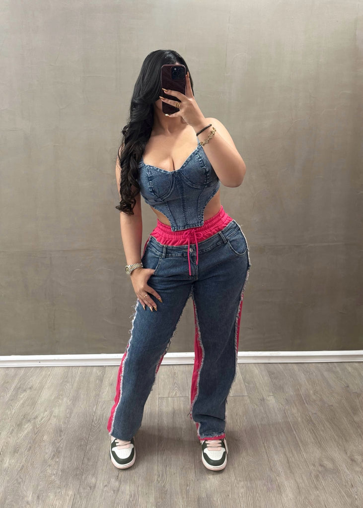 Denim Pink Pants