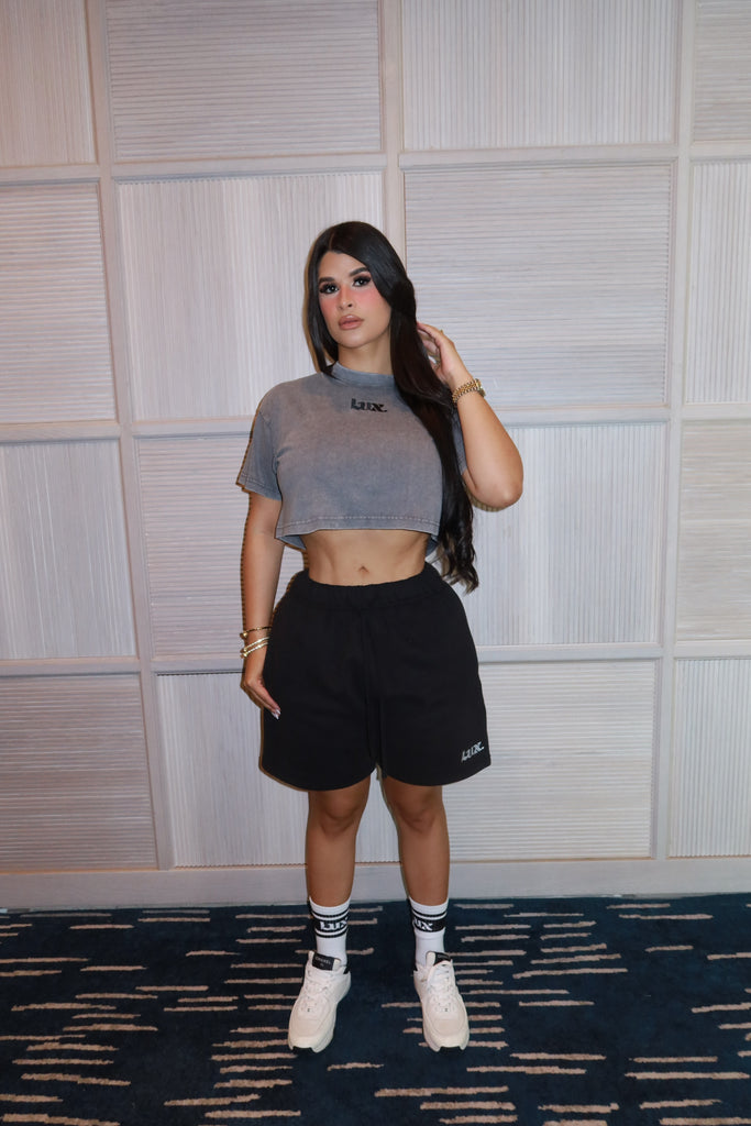 Lux Gray&Black Top