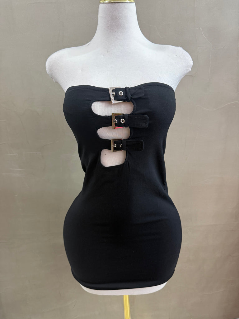 Crop Black Dress