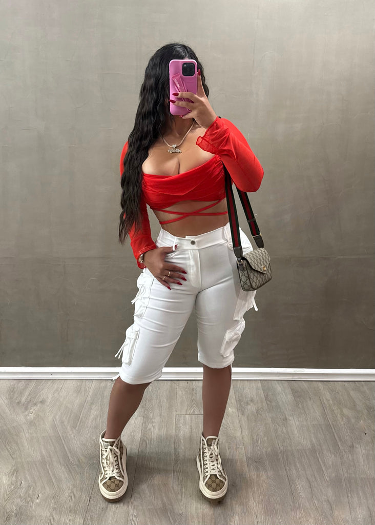 White Cargo Short